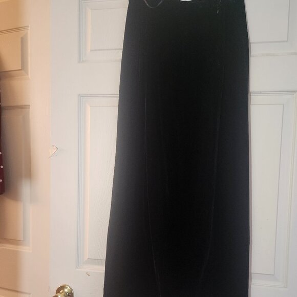 PATRICIA MOSS women's skirt. Vintage. Maxi Black velvet Rayon/Silk size 12 KOREA - Picture 8 of 11